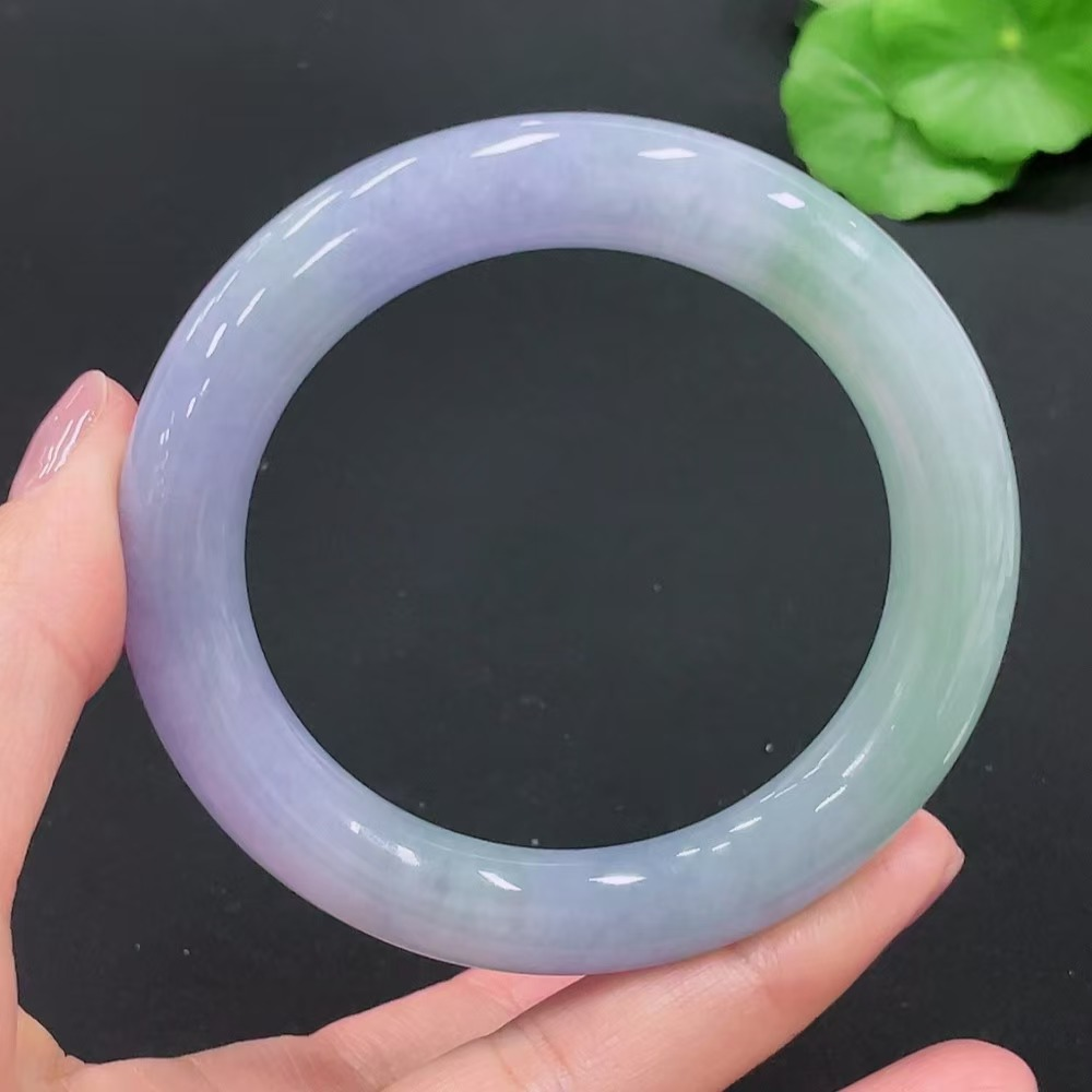 紫带绿双色手镯